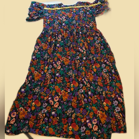 Handmade Cottage Core Floral Dress With Ruffled Sleeves And Pockets. Xl - Picture 9 of 9